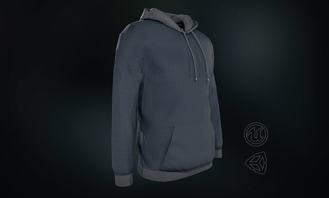 Blue Hoodie Low-poly 3D model