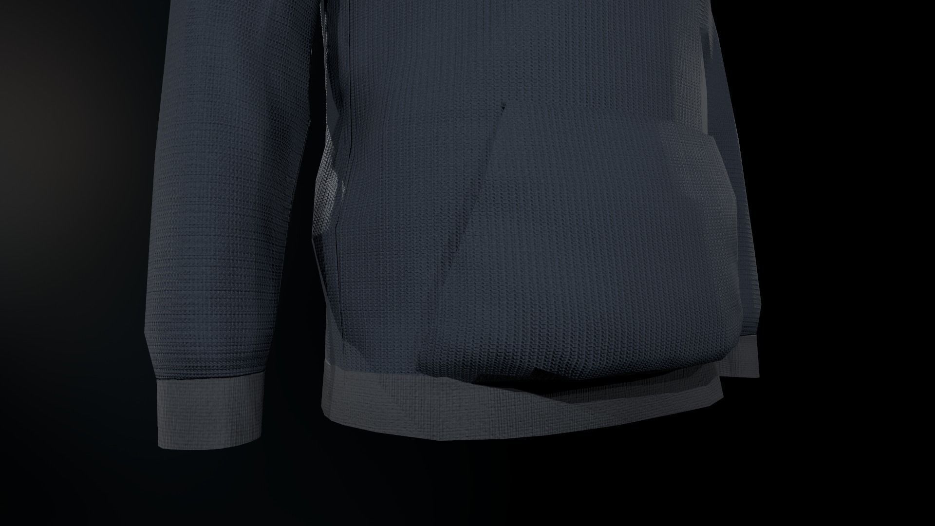 Blue Hoodie Low-poly 3D model_6