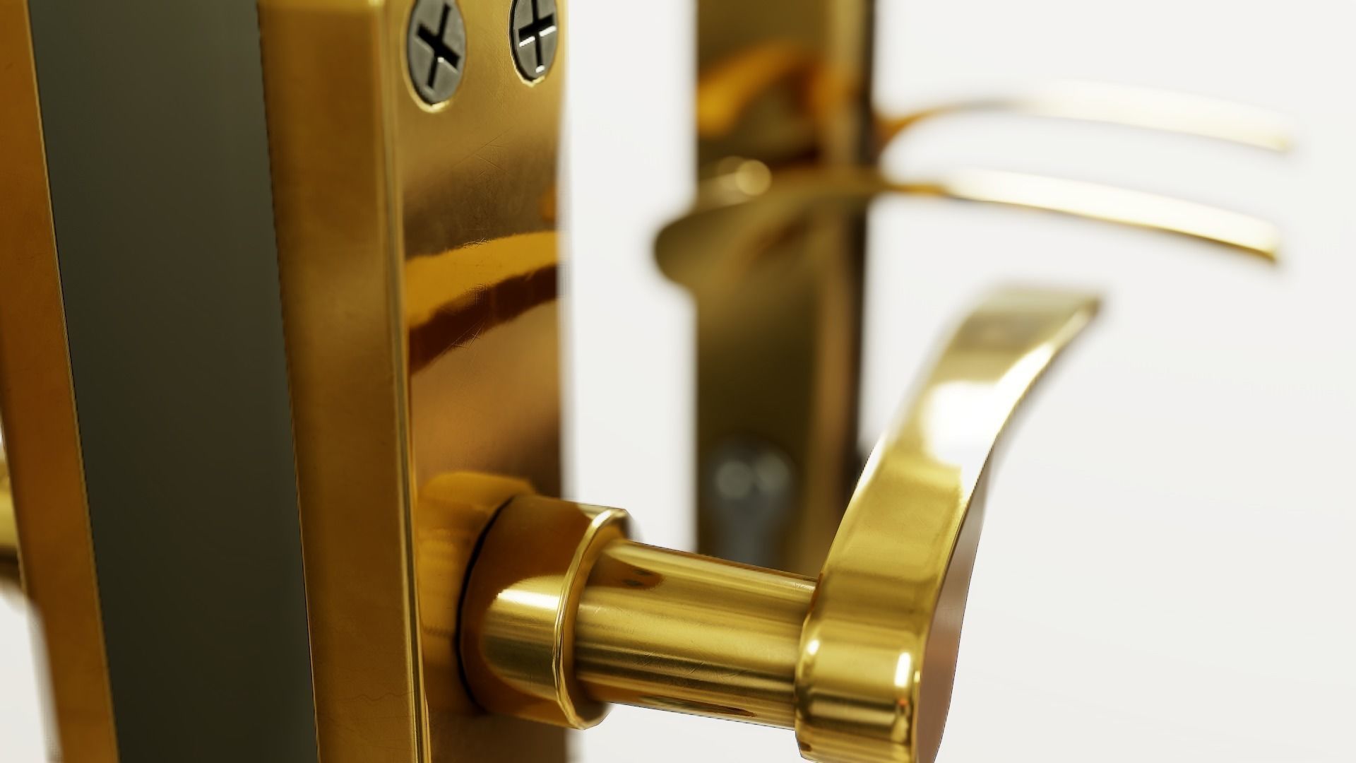 Interior Door Handle PBR Low-poly 3D model_13