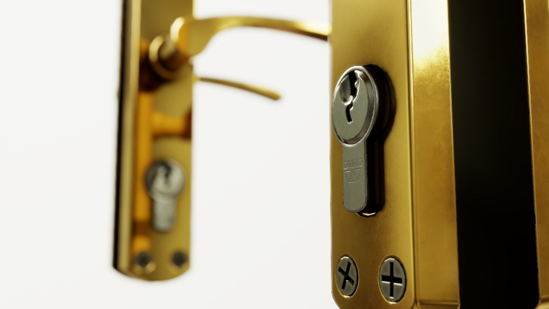 Interior Door Handle PBR Low-poly 3D model_11