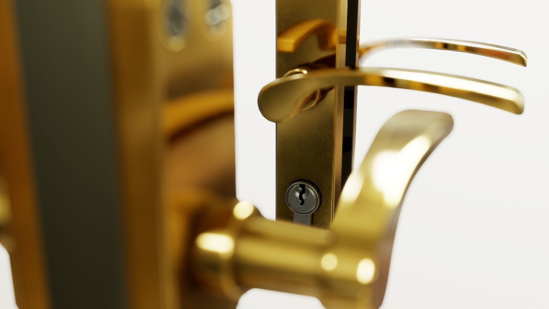 Interior Door Handle PBR Low-poly 3D model_14