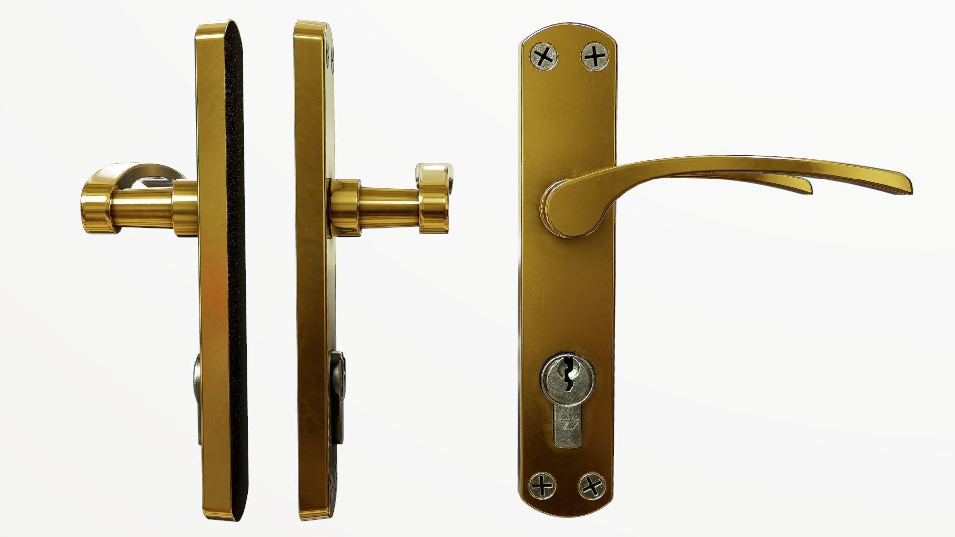 Interior Door Handle PBR Low-poly 3D model_2