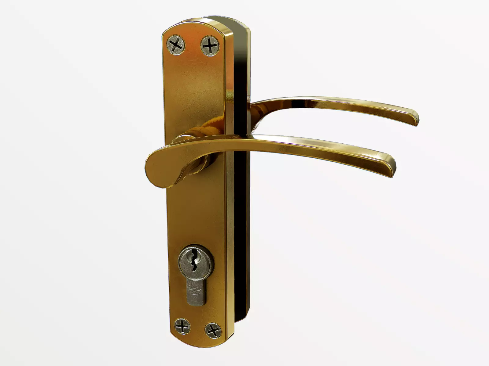 Interior Door Handle PBR Low-poly 3D model_0