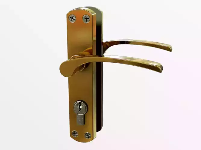 Interior Door Handle PBR Low-poly 3D model