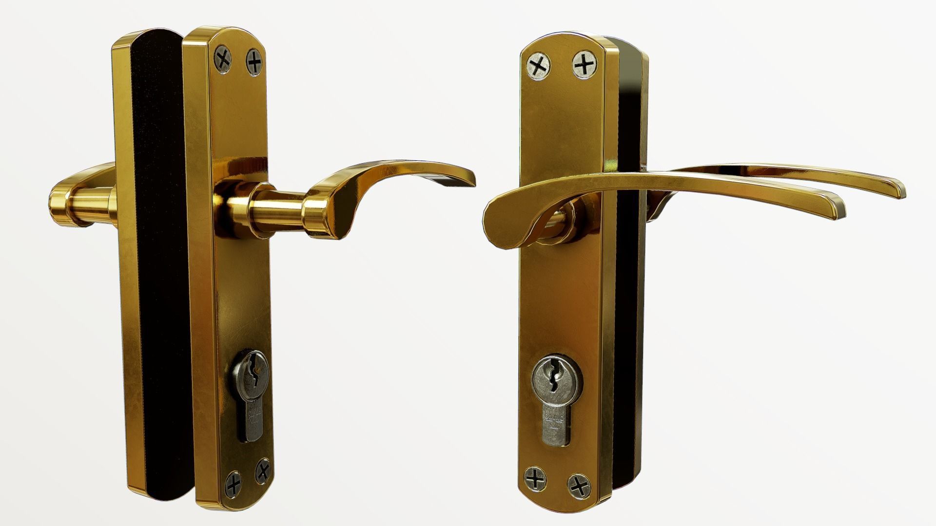 Interior Door Handle PBR Low-poly 3D model_3