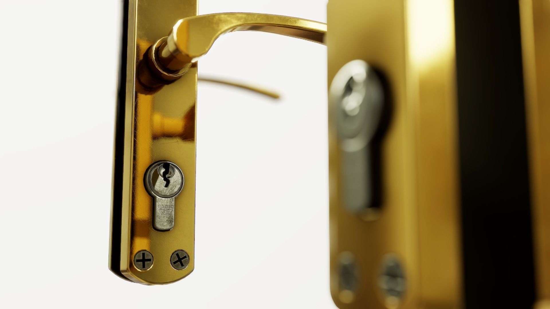 Interior Door Handle PBR Low-poly 3D model_12