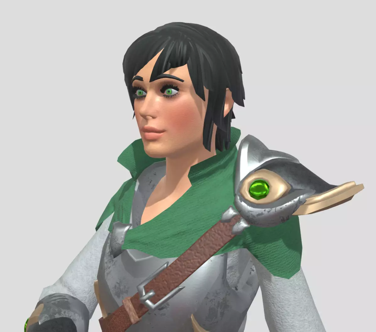 Priest woman armor Low-poly 3D model_0