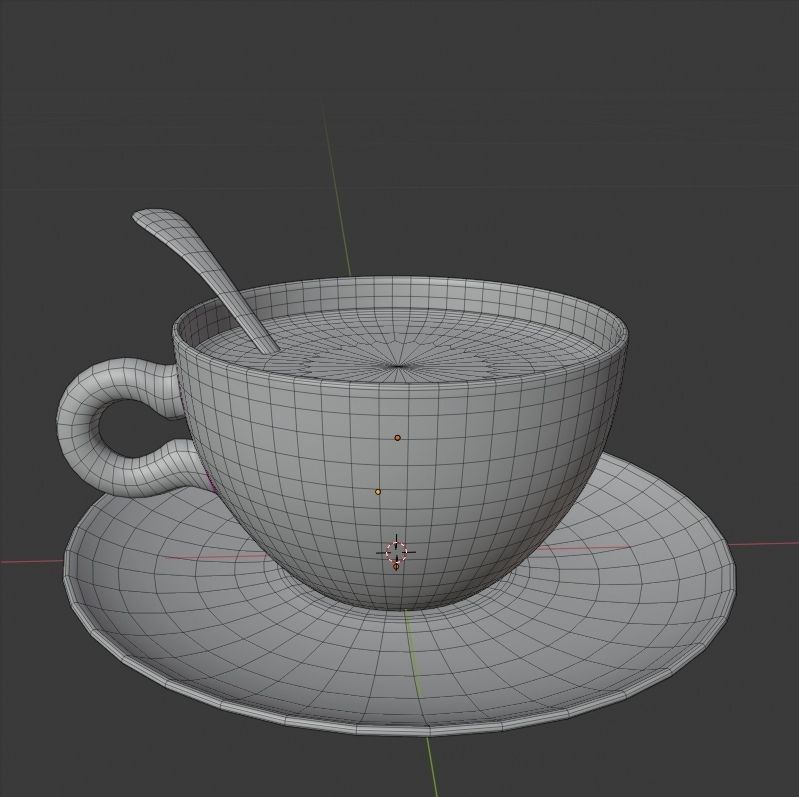 Cup of tea Low-poly 3D model_4