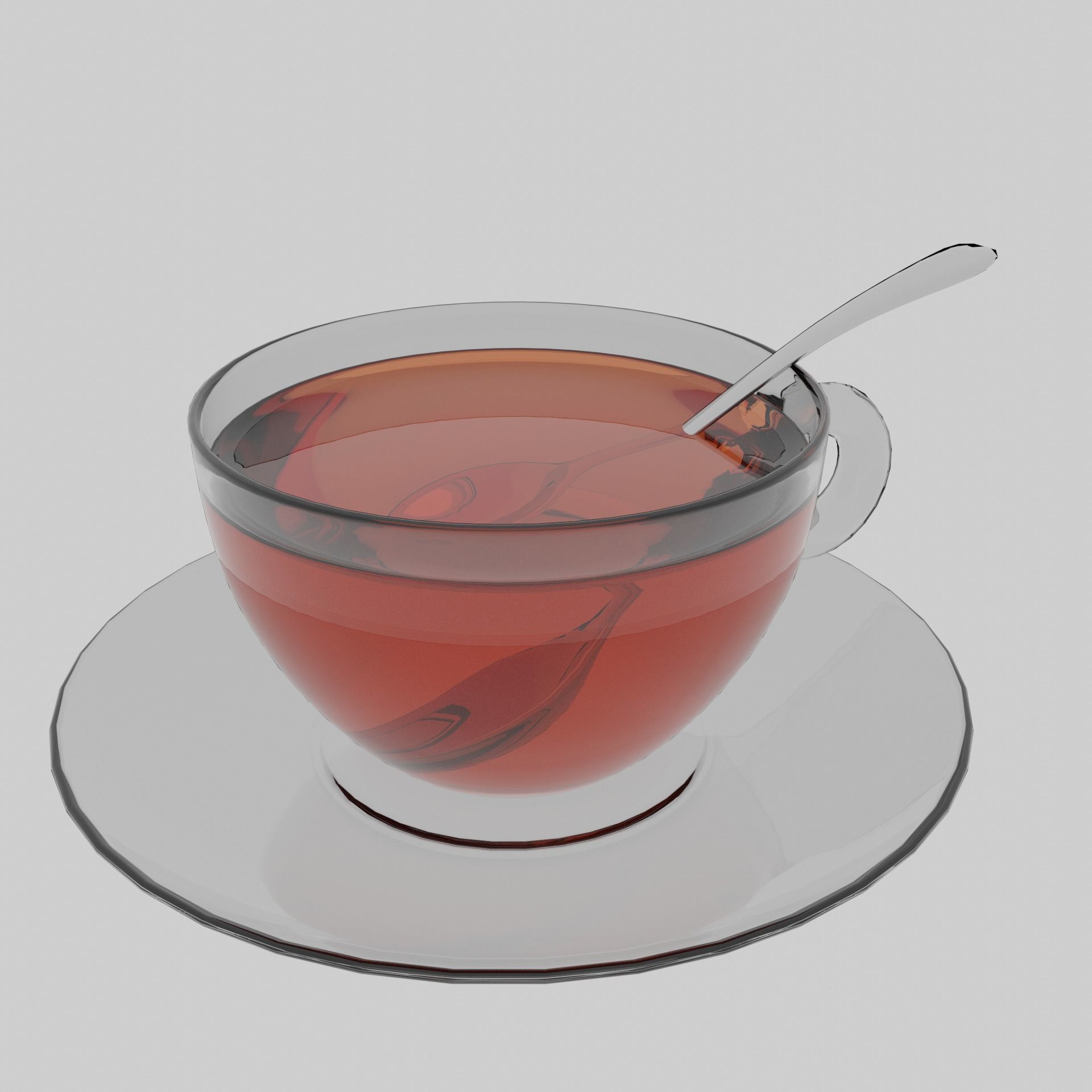 Cup of tea Low-poly 3D model_3