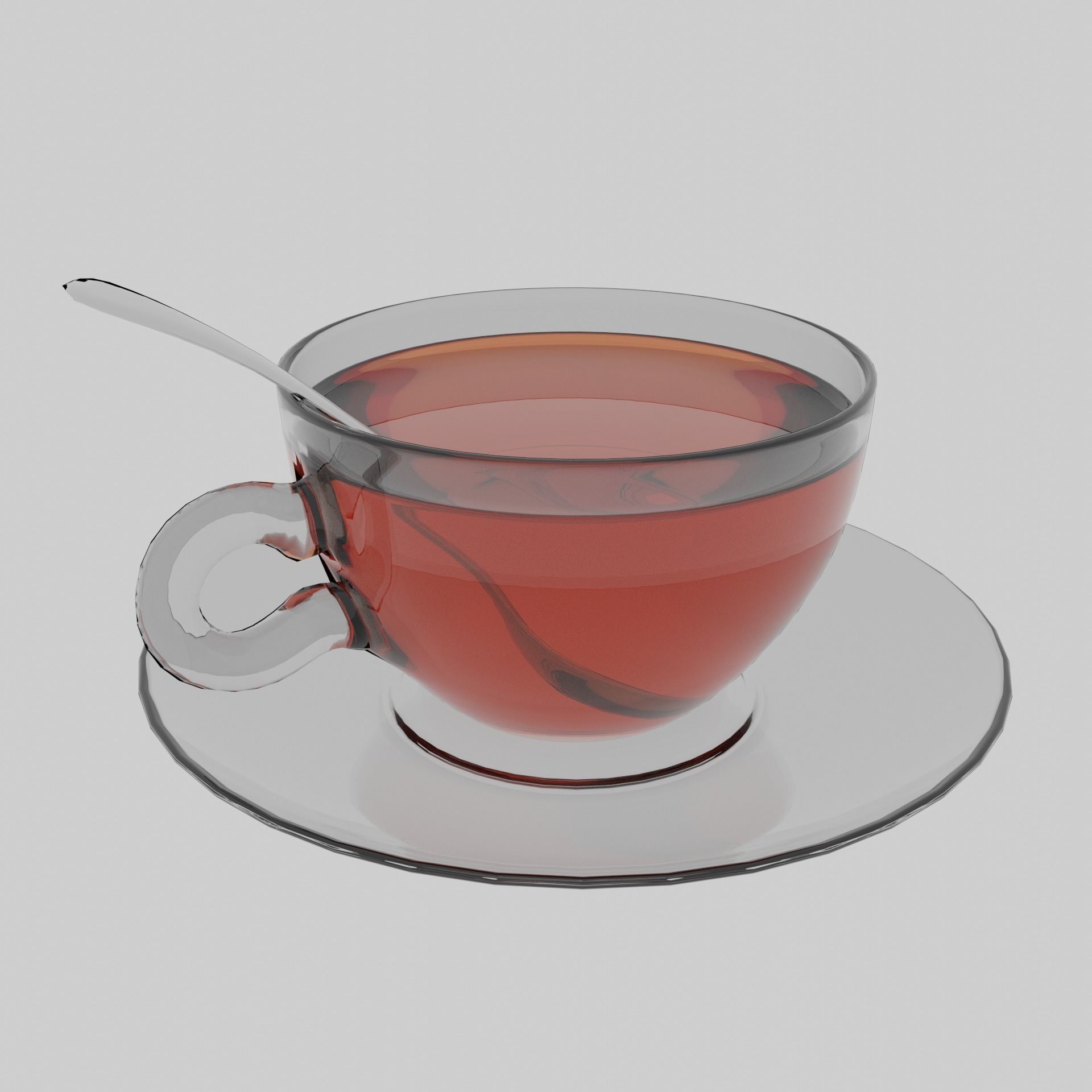 Cup of tea Low-poly 3D model_2