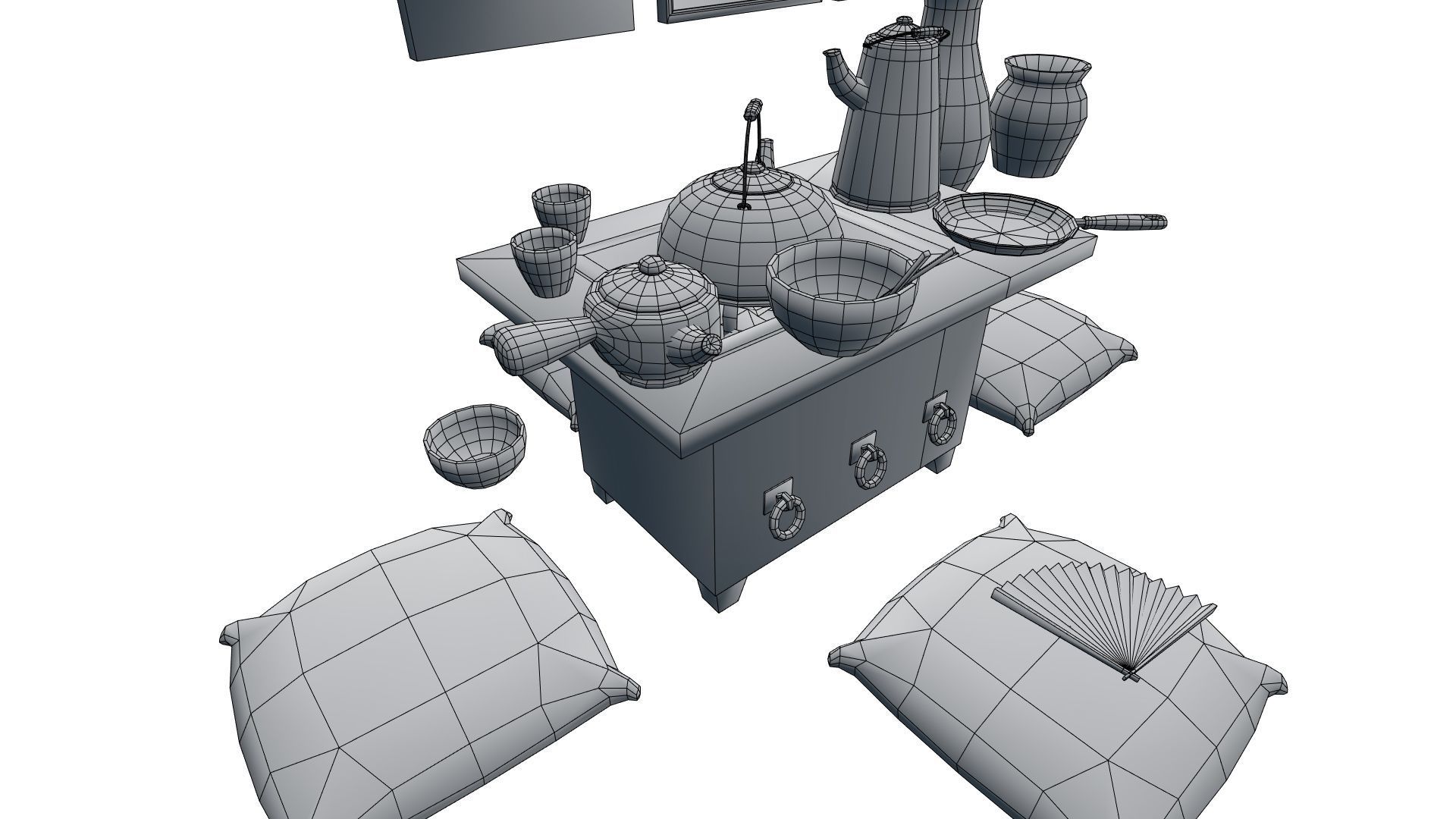 Low Poly Japanese Decoration Assets With PBR Materials Low-poly 3D model_10