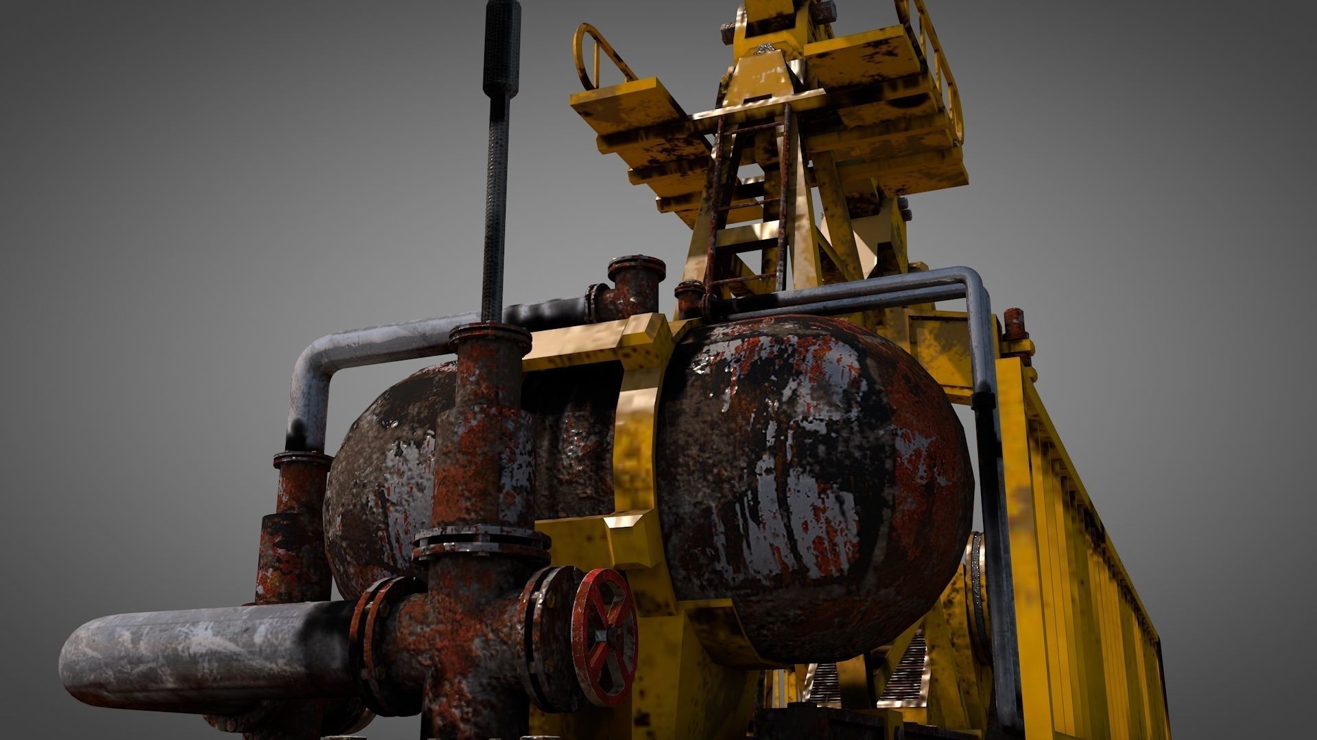 Rusty Oil Well LITE 3D model_5