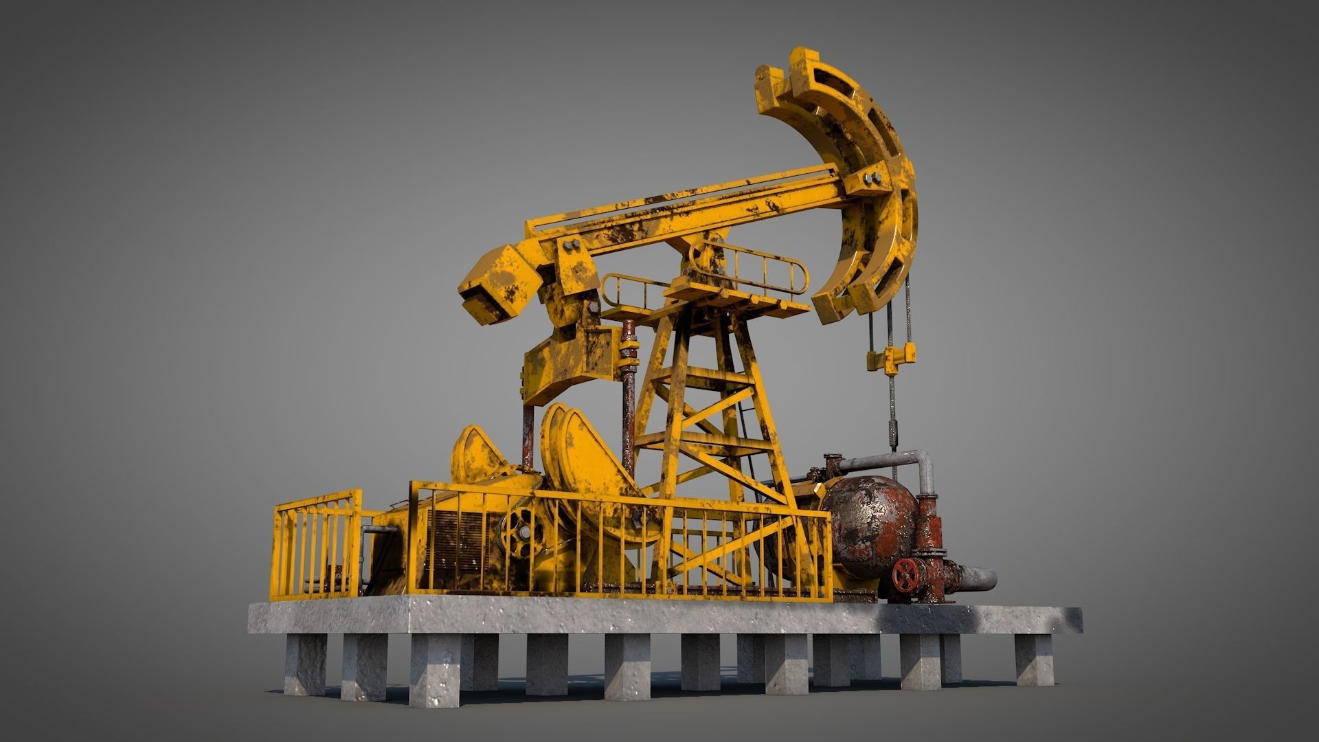 Rusty Oil Well LITE 3D model_2
