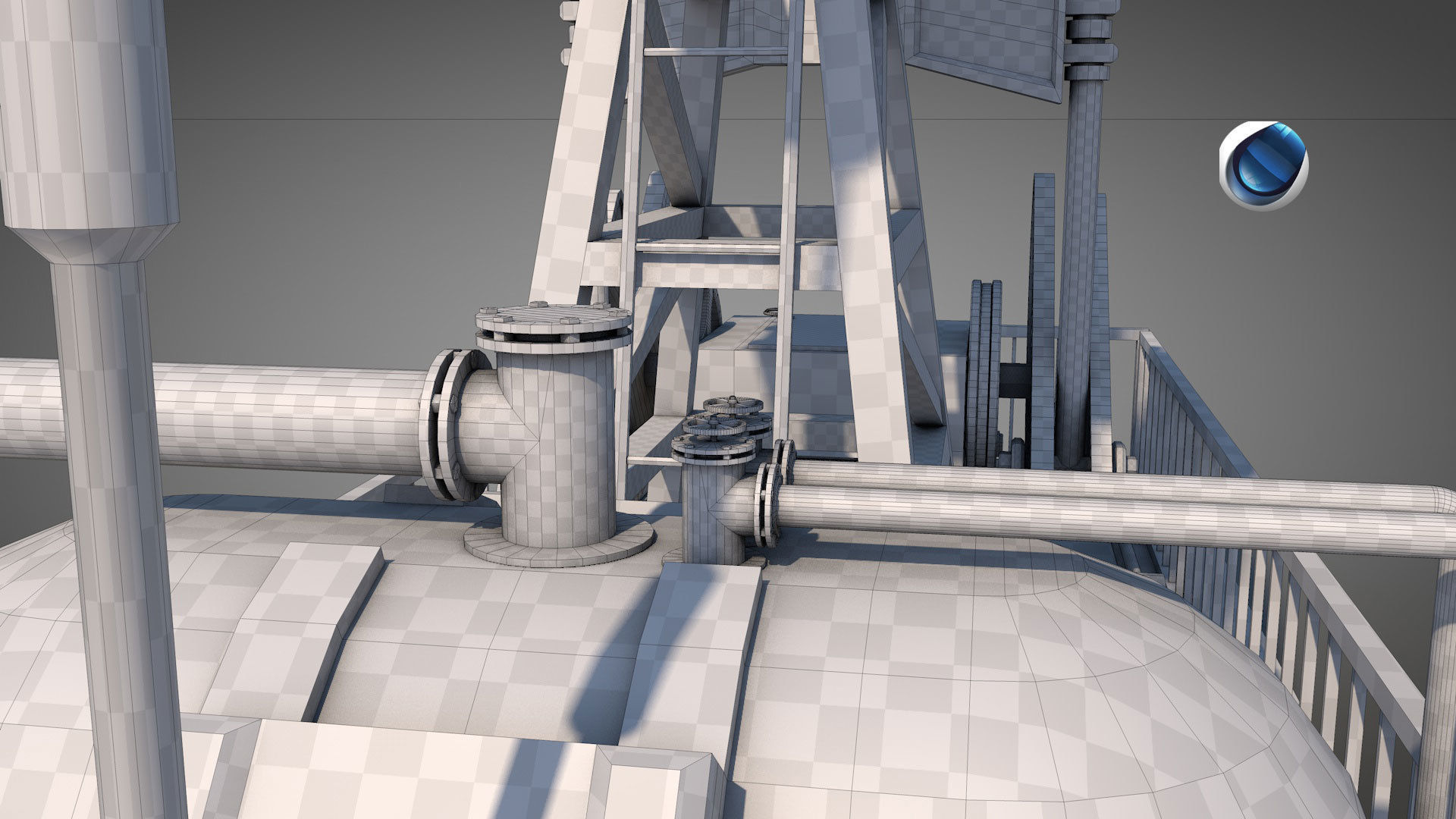 Rusty Oil Well LITE 3D model_13