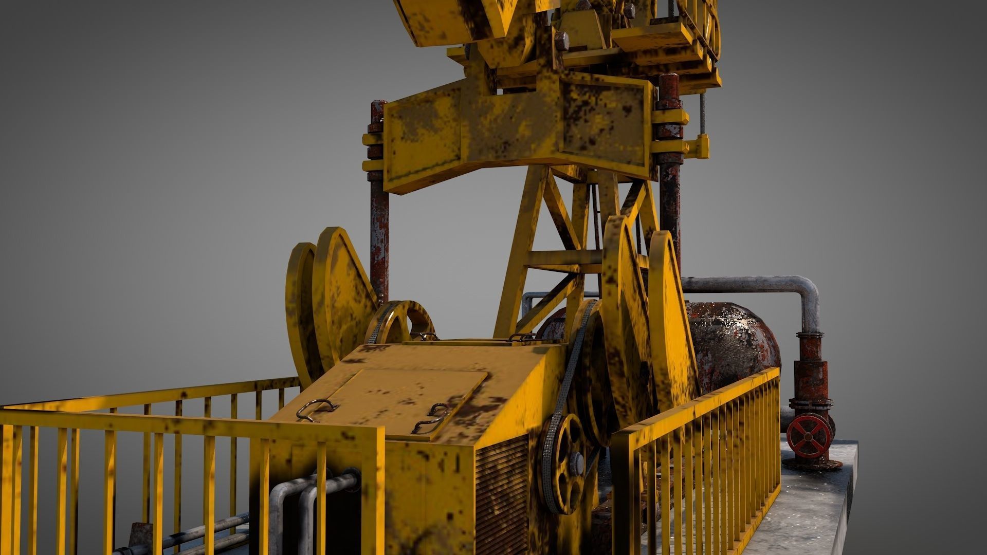 Rusty Oil Well LITE 3D model_4