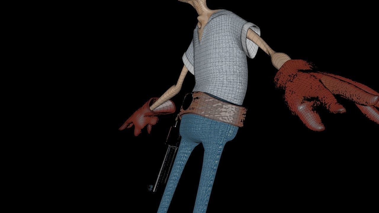 cowboy cartoon character 3D model_6