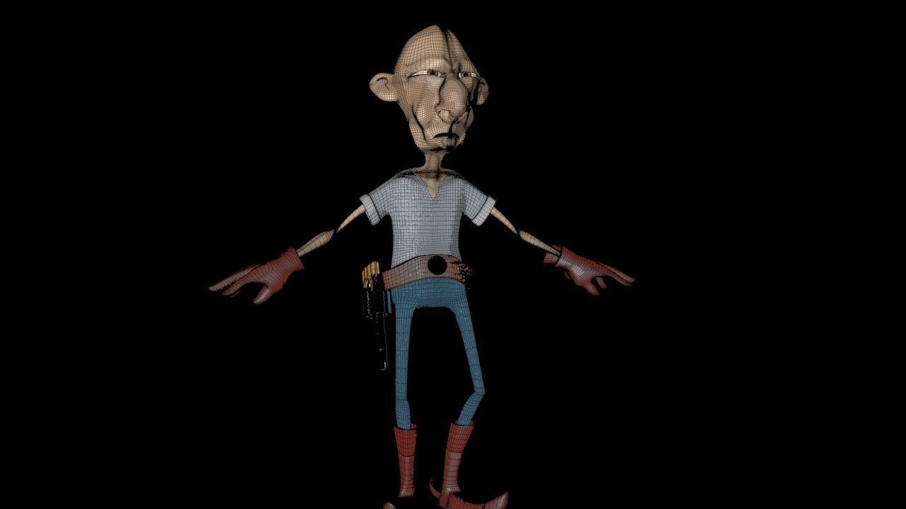 cowboy cartoon character 3D model_4