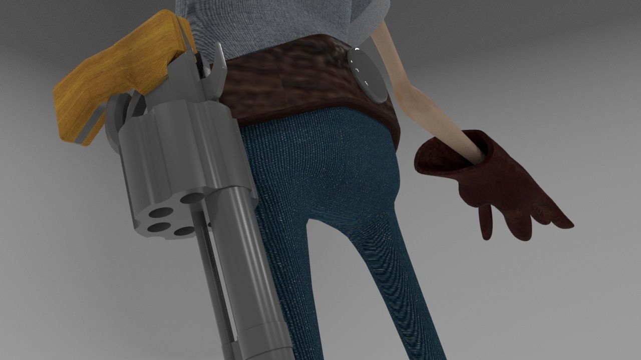 cowboy cartoon character 3D model_15