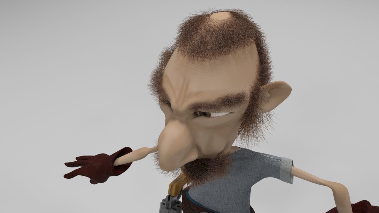 cowboy cartoon character 3D model_12