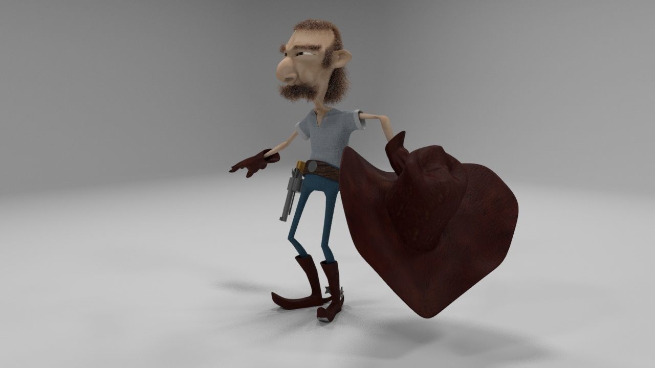 cowboy cartoon character 3D model_8