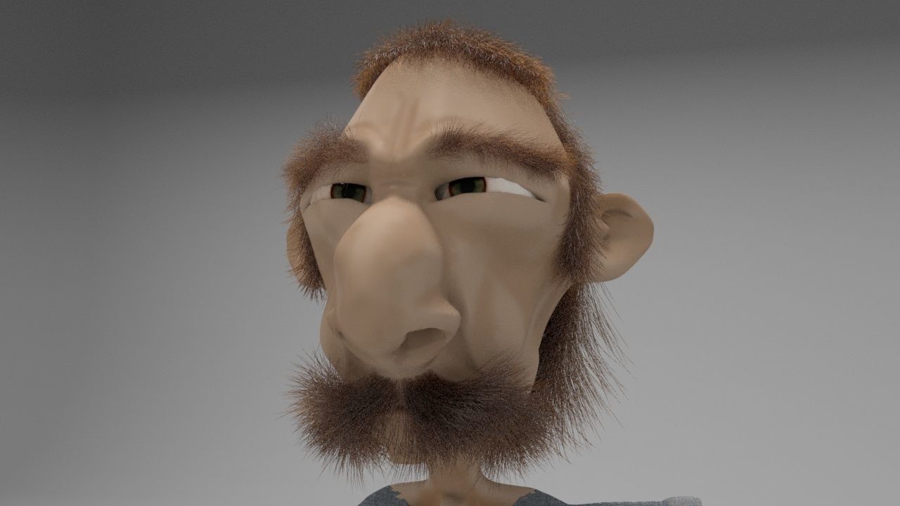 cowboy cartoon character 3D model_9