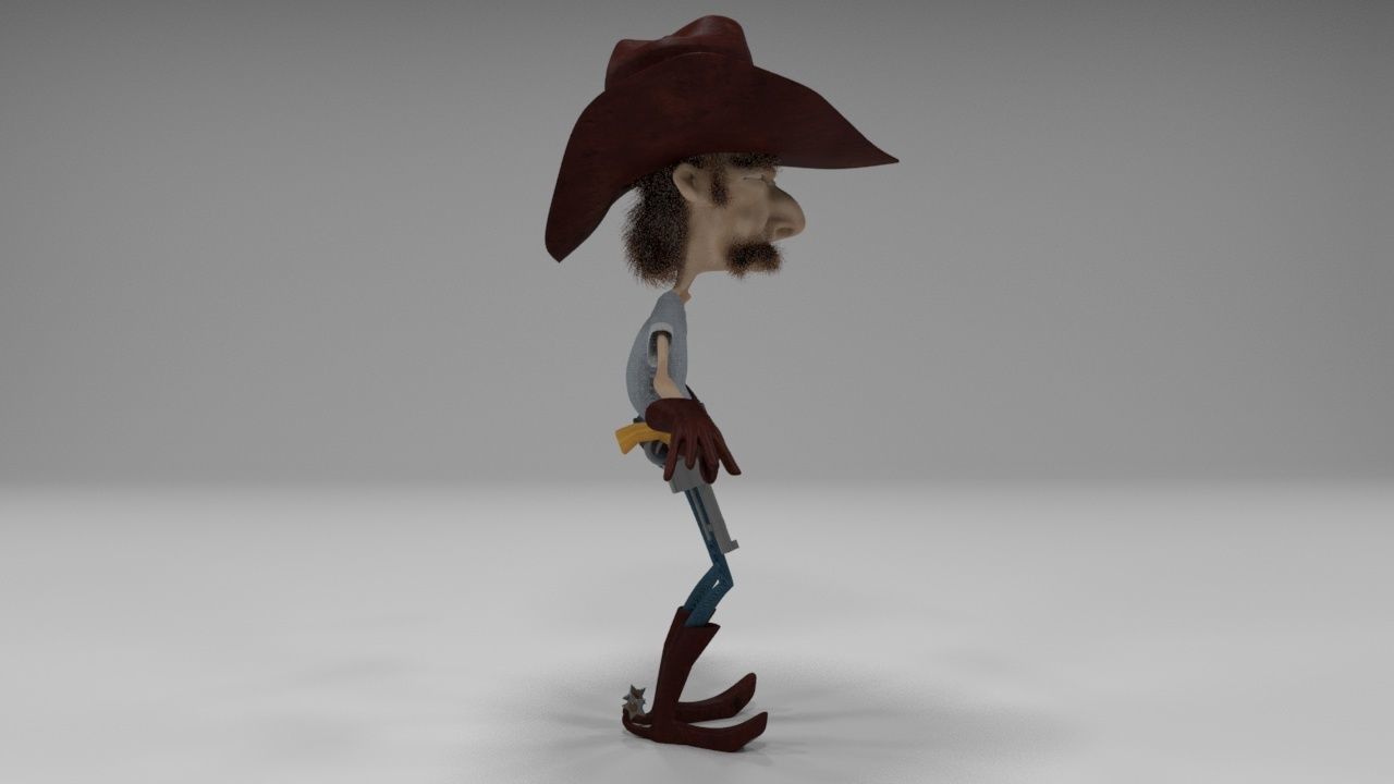 cowboy cartoon character 3D model_18