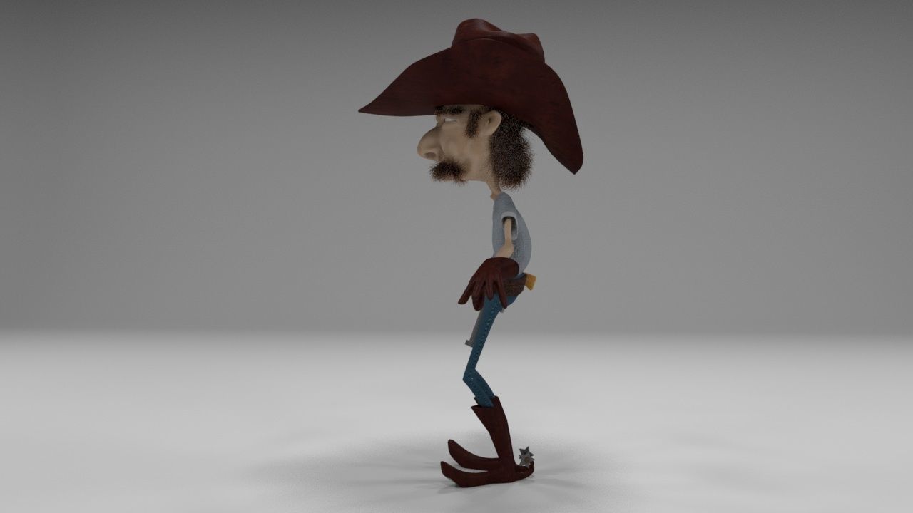 cowboy cartoon character 3D model_17