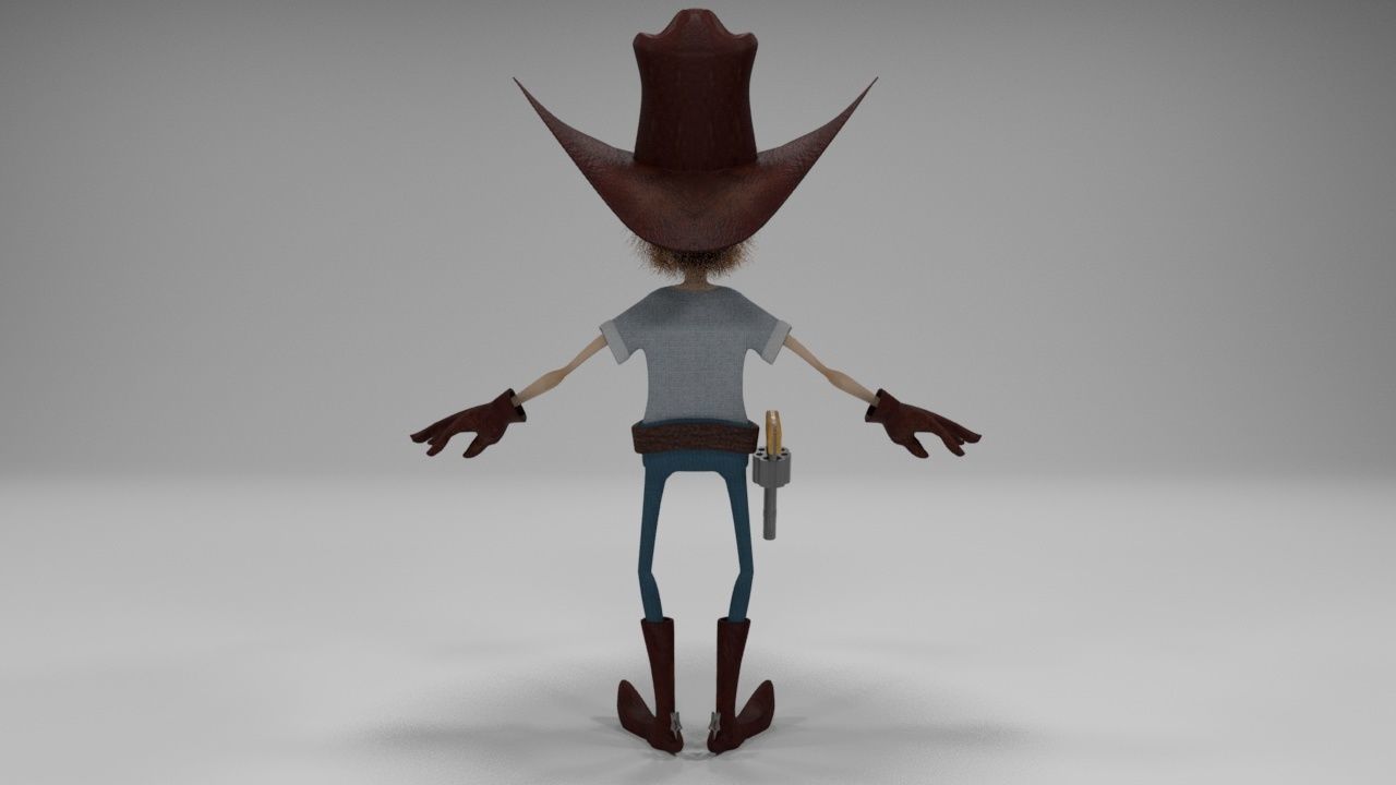 cowboy cartoon character 3D model_16