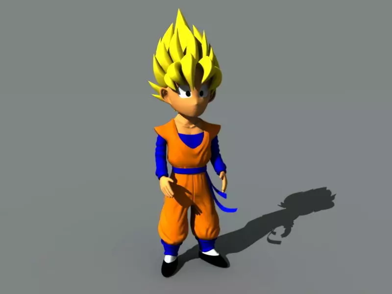 Son Goku 3D Anima Model 3D model_0