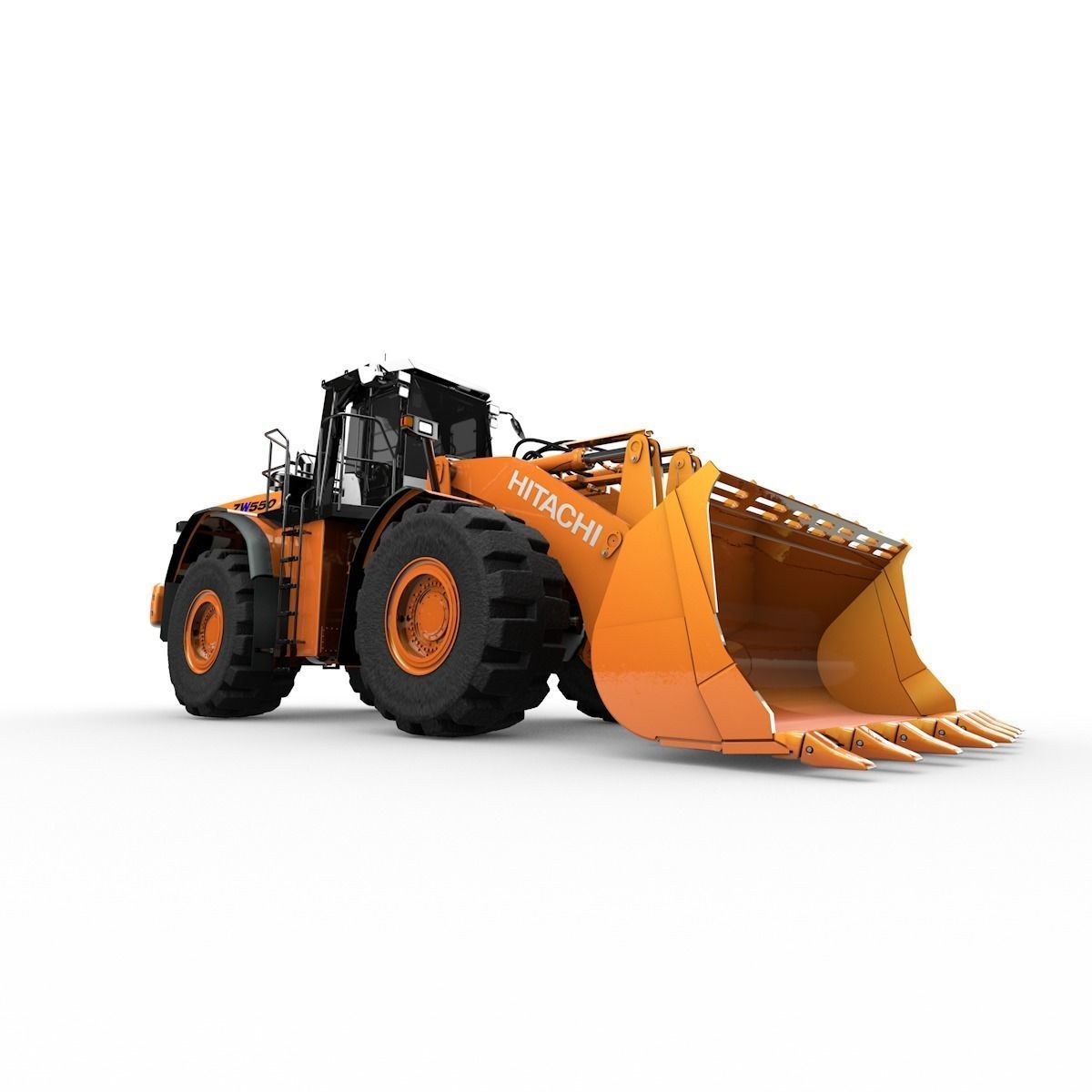 Rigged Hitachi Construction Machinery ZW550 Wheel Loader 3D model_6