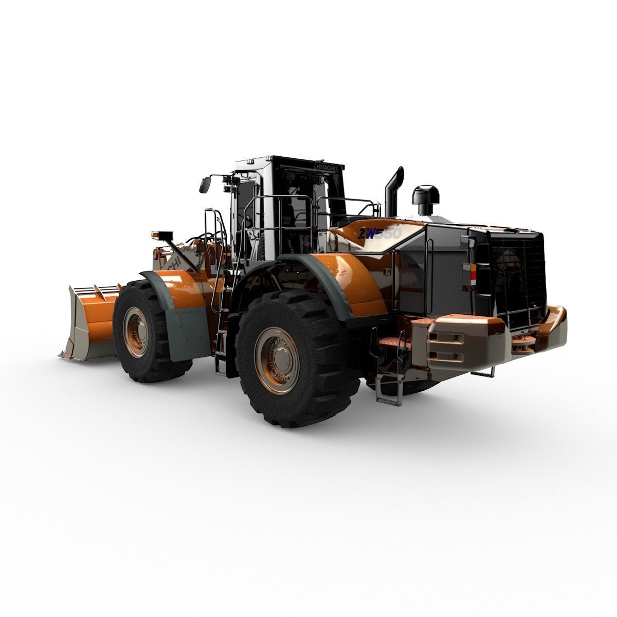 Rigged Hitachi Construction Machinery ZW550 Wheel Loader 3D model_4