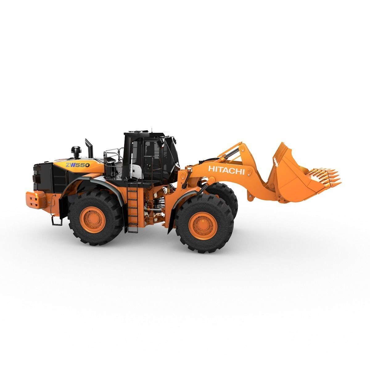 Rigged Hitachi Construction Machinery ZW550 Wheel Loader 3D model_2