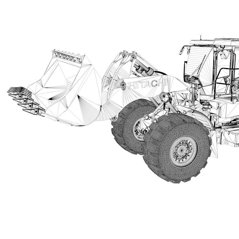 Rigged Hitachi Construction Machinery ZW550 Wheel Loader 3D model_12