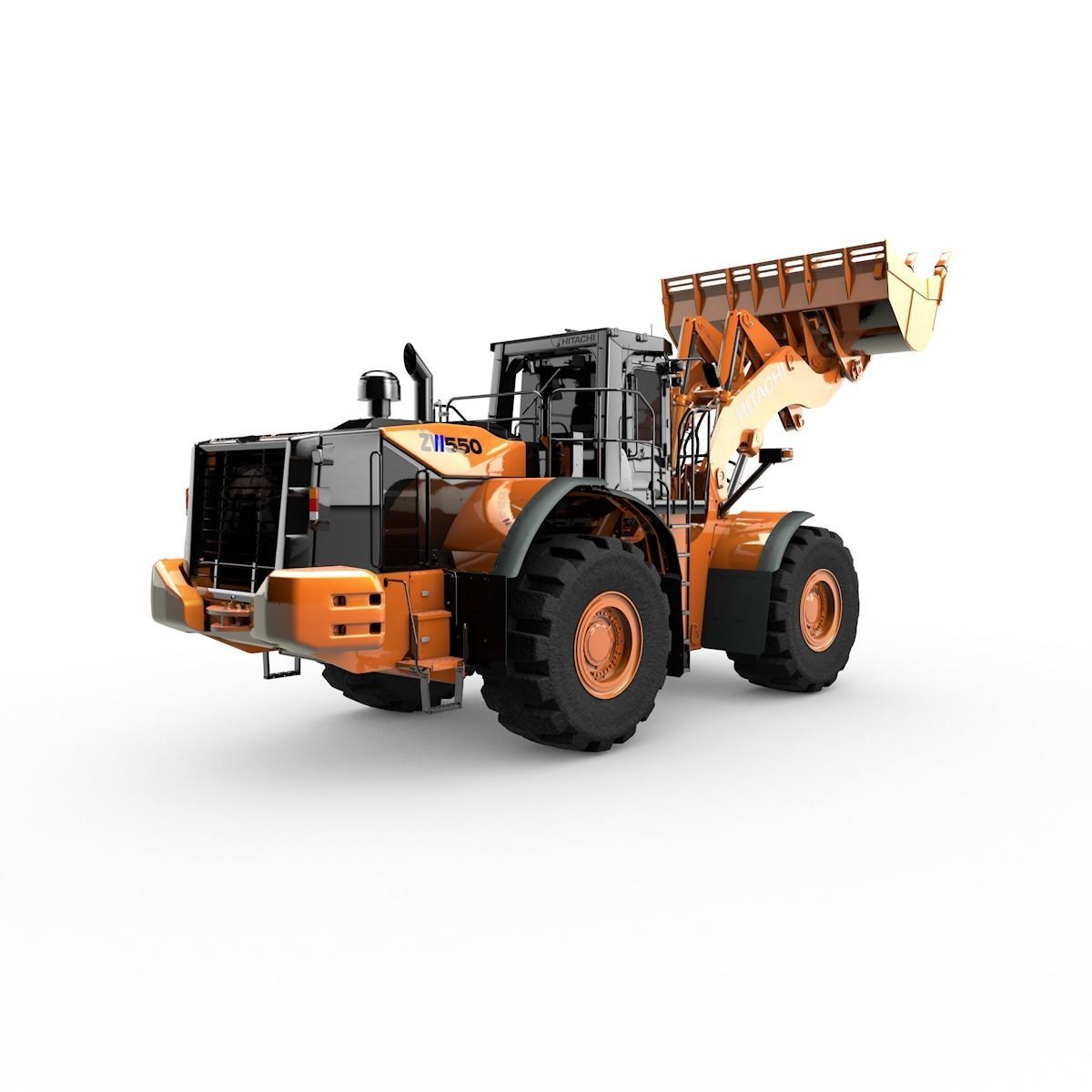 Rigged Hitachi Construction Machinery ZW550 Wheel Loader 3D model_3
