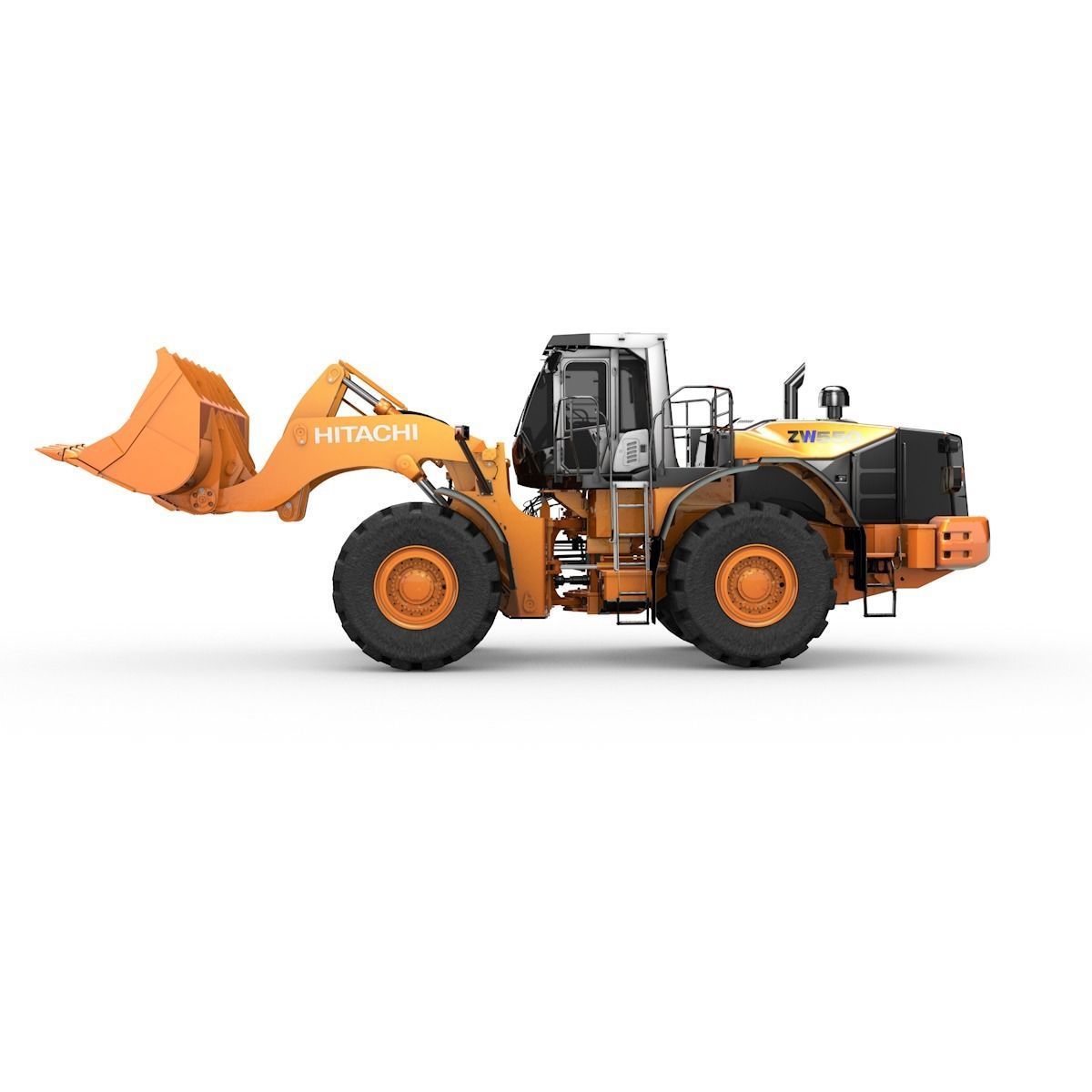 Rigged Hitachi Construction Machinery ZW550 Wheel Loader 3D model_9