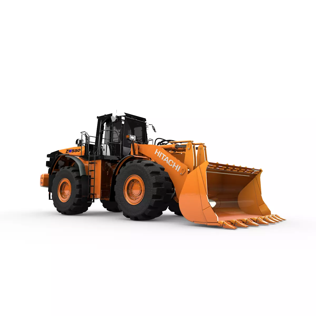 Rigged Hitachi Construction Machinery ZW550 Wheel Loader 3D model_0