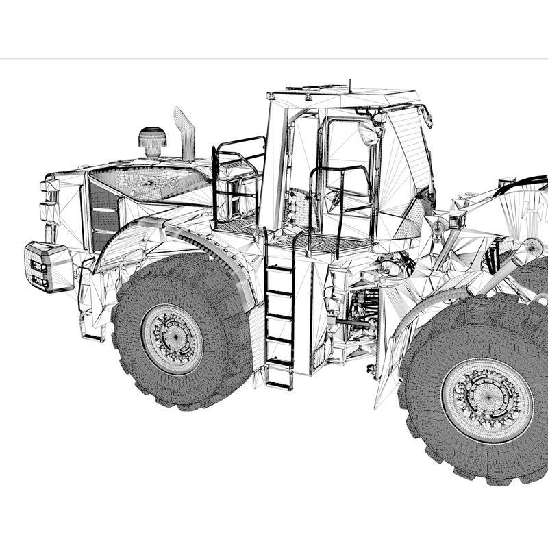 Rigged Hitachi Construction Machinery ZW550 Wheel Loader 3D model_11