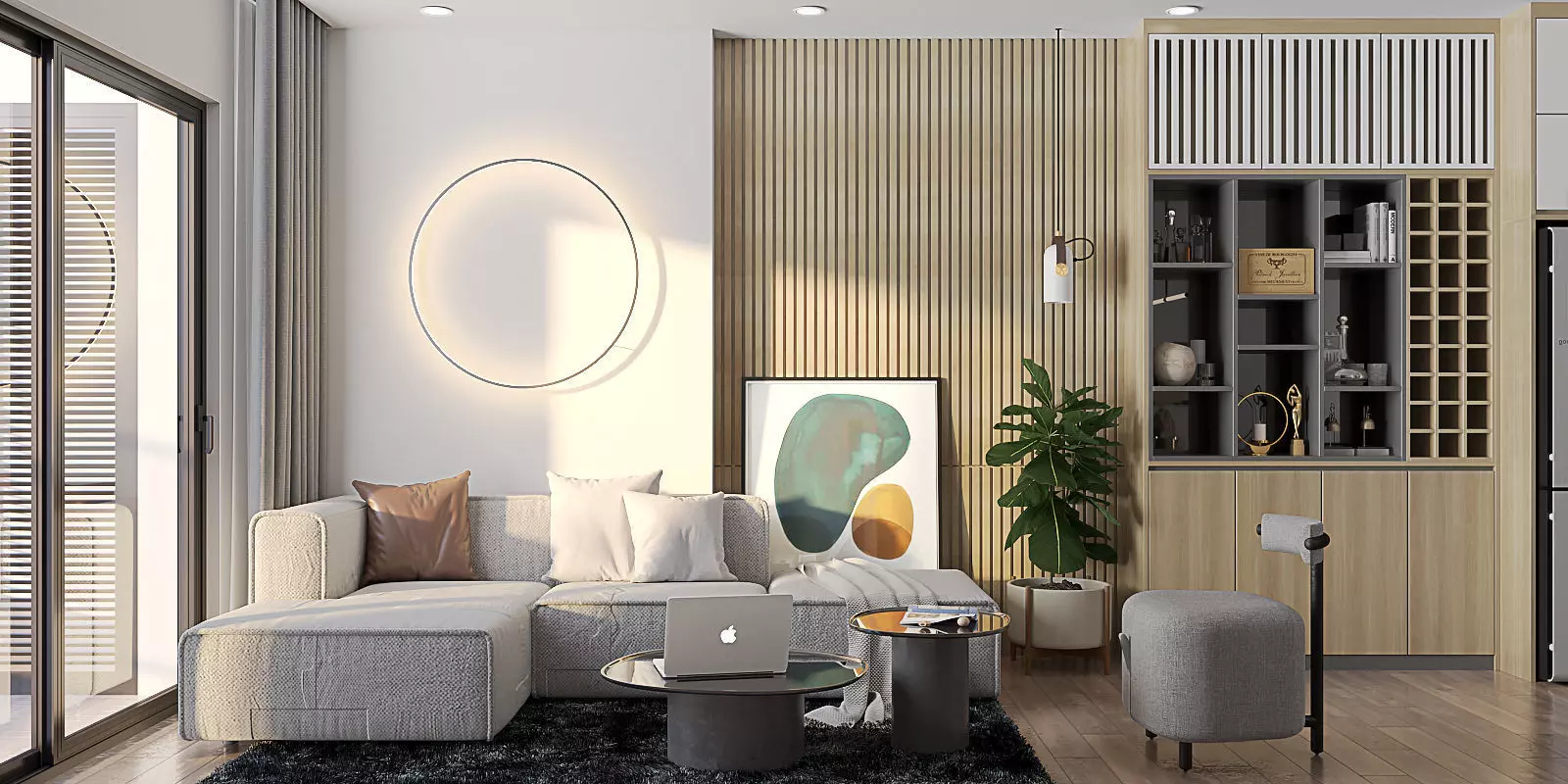 kitchen and living Area  3D model_0