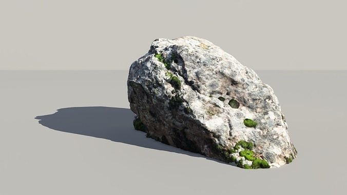 Lichen Covered Rock 3D Scanned Model 3D model
