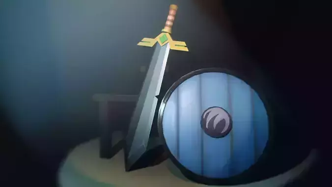 Low Poly Sword and Shield