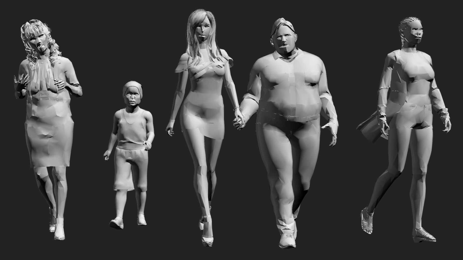 200 Low-Poly People Pack - Crowd Low-poly 3D model_32