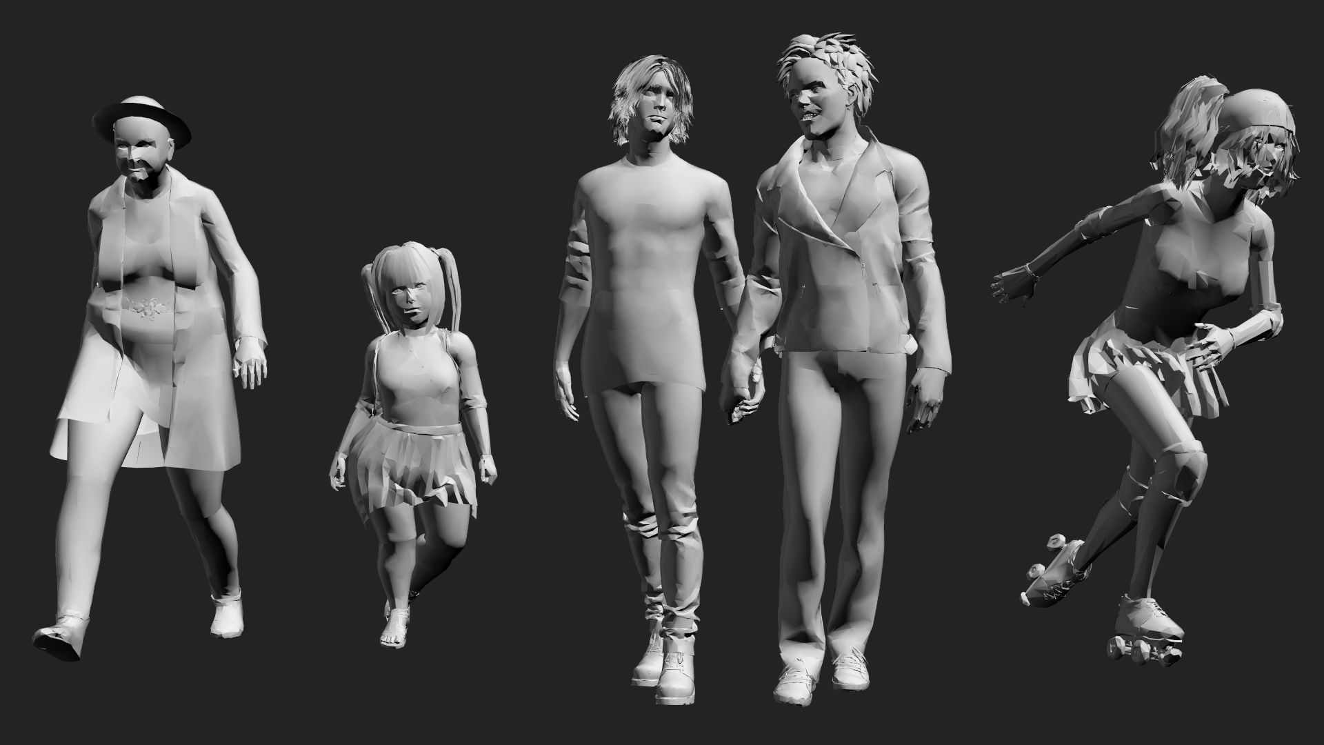 200 Low-Poly People Pack - Crowd Low-poly 3D model_12