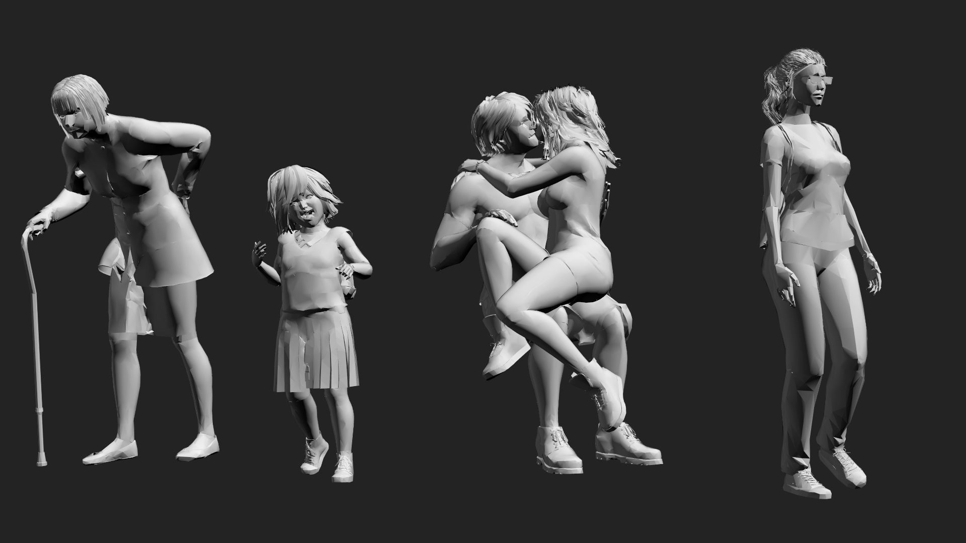 200 Low-Poly People Pack - Crowd Low-poly 3D model_27