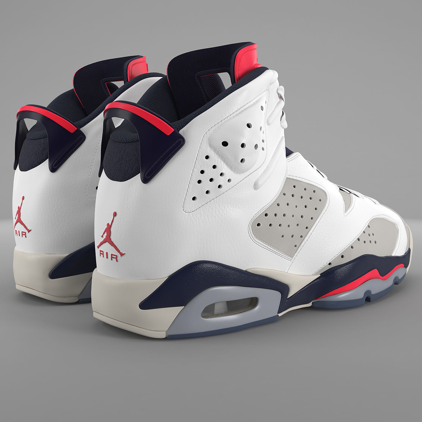 Jordan 6 Retro Tinker PBR Ready Low-poly 3D model_3