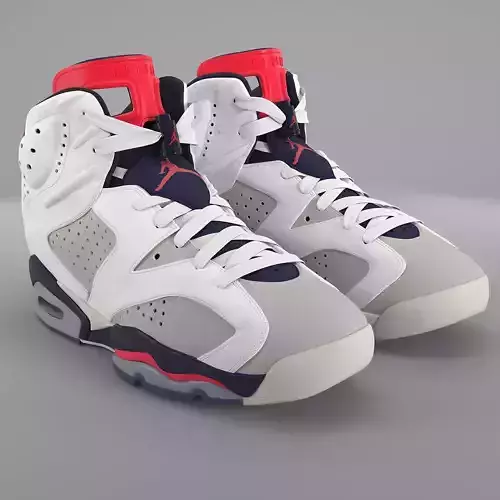 Jordan 6 Retro Tinker PBR Ready Low-poly 3D model