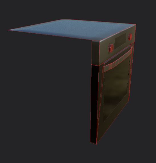 Oven Low-poly 3D model Low-poly 3D model electric with knob Low-poly 3D model_4