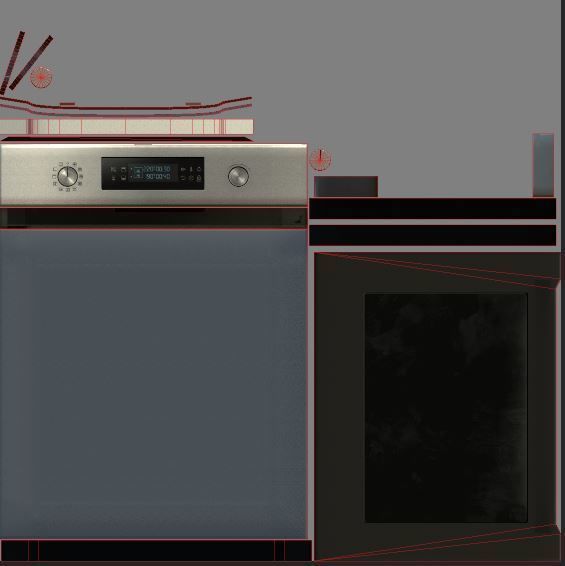 Oven Low-poly 3D model Low-poly 3D model electric with knob Low-poly 3D model_6