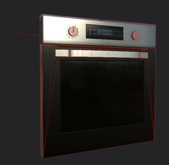 Oven Low-poly 3D model Low-poly 3D model electric with knob Low-poly 3D model_3