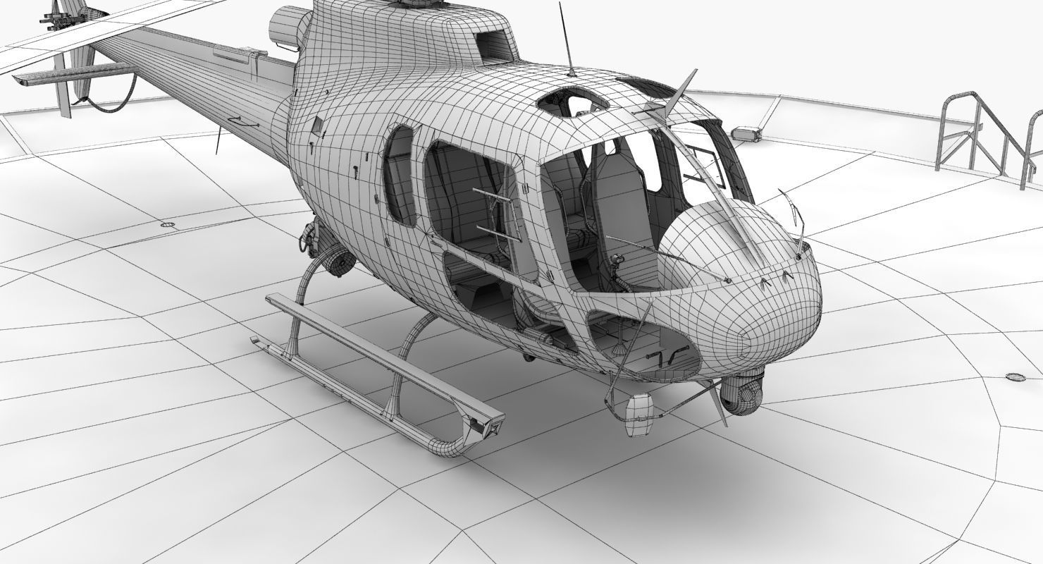 AS-350  US Customs and Border Protection Low-poly 3D model_19