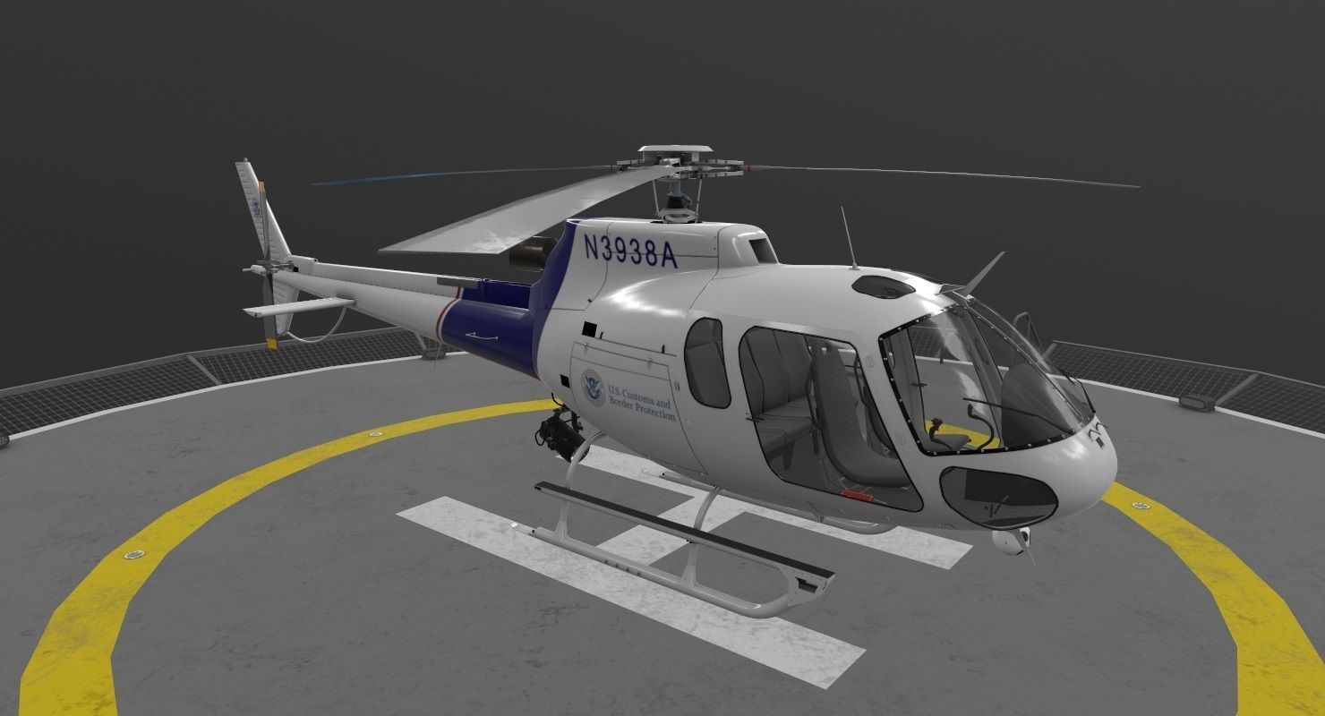 AS-350  US Customs and Border Protection Low-poly 3D model_2